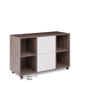 Brown Mobile File Cabinet with Drawers for Letter Size