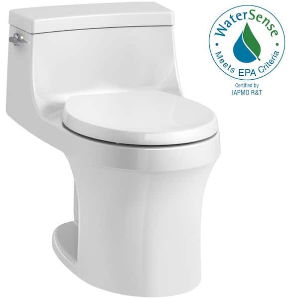 KOHLER San Souci 1-Piece 1.28 GPF Single Flush Round Toilet in White  K-4007-0 - The Home Depot