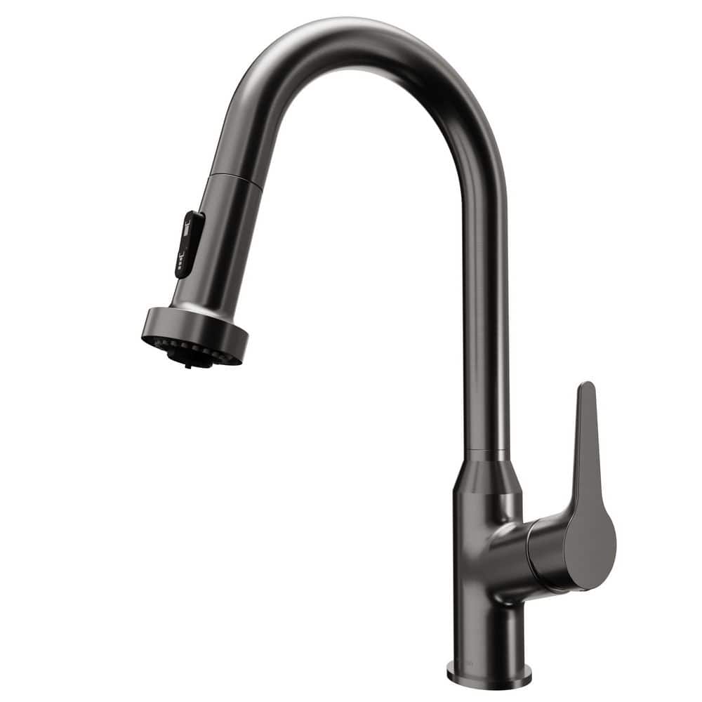 Scottsdale 16 in. Tall Single Handle Pull-Down Kitchen Faucet with 360° Swivel in Spot-Free Gunmetal Grey price history on PriceWatchPro