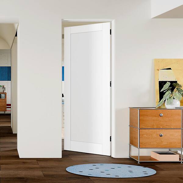 TENONER 32 in. x 80 in. 1-Panel, White Primed, Composite Prehung