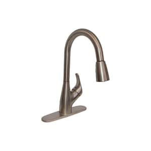Single-Handle Pull-Down Sprayer Kitchen Faucet in Brushed Nickel