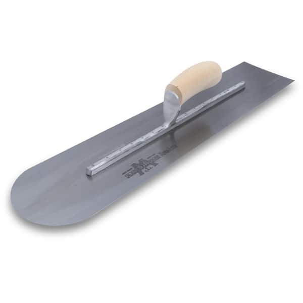 MARSHALLTOWN 24 in. x 4 in. Finishing Trl-Round Front End Curved Wood Handle Trowel