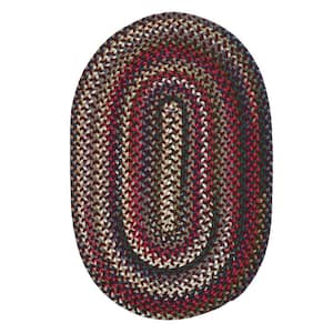 Chestnut Knoll Amber Red 10 ft. x 13 ft. Braided Oval Area Rug