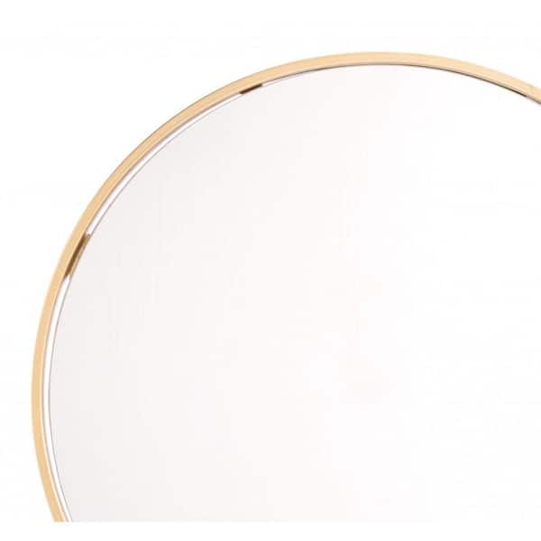 HomeRoots 24.2 in. x 24.2 in. Classic Irregular Framed Gold Vanity Mirror