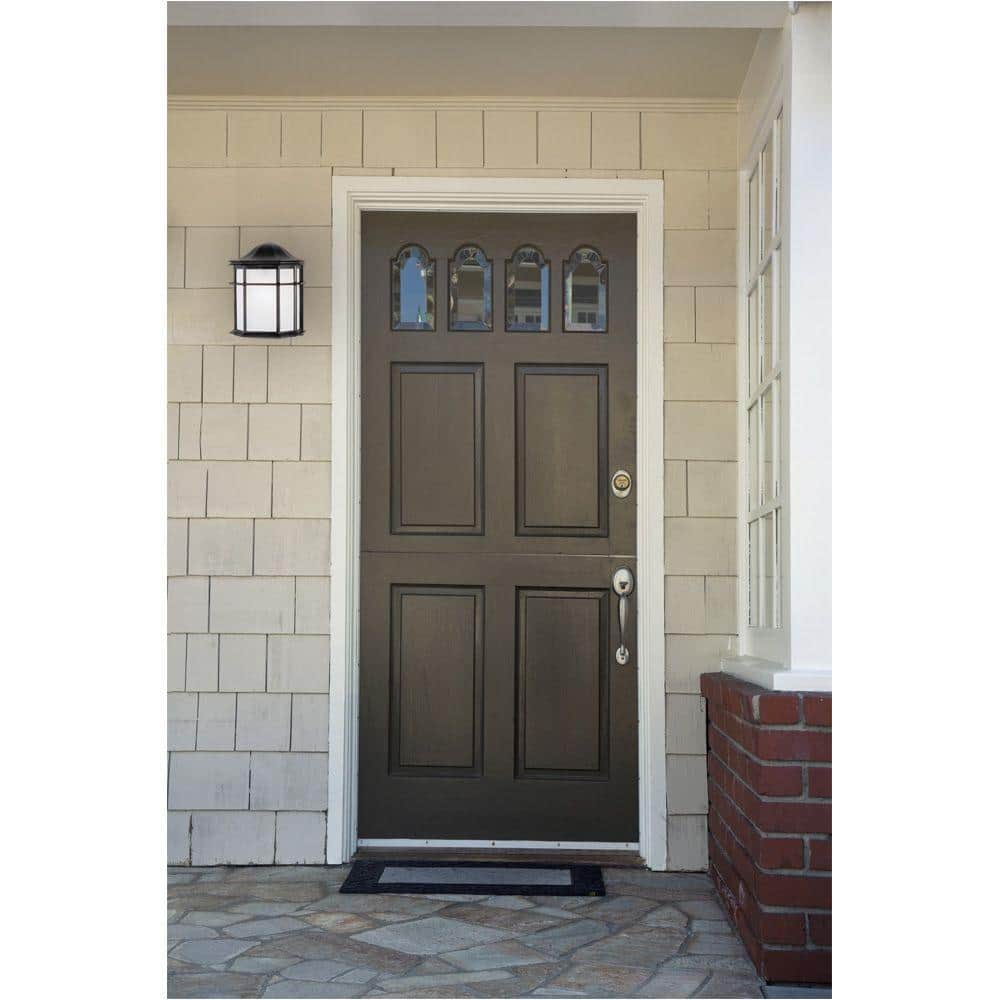 Textured Black Cast Aluminum Wall Lantern with Frosted Acrylic Lens