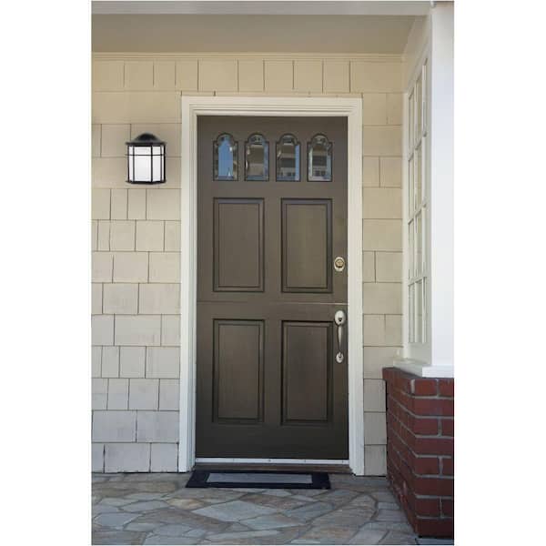 1-Light Textured Black Outdoor Wall Mount Lantern