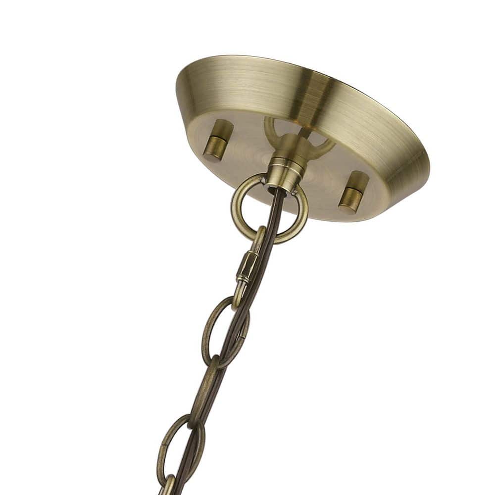 Devone Antique Brass Mini Square Frame Chandelier