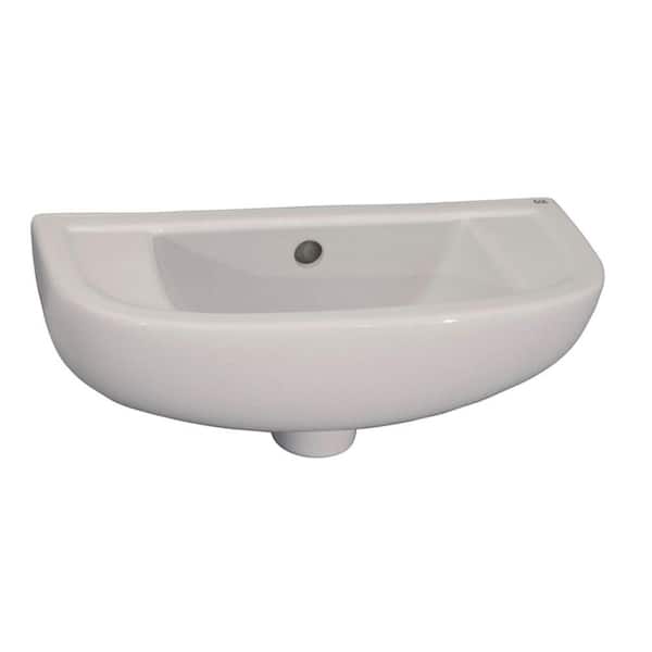 Barclay Products Compact Slim Line Wall-Mounted Bathroom Sink in White