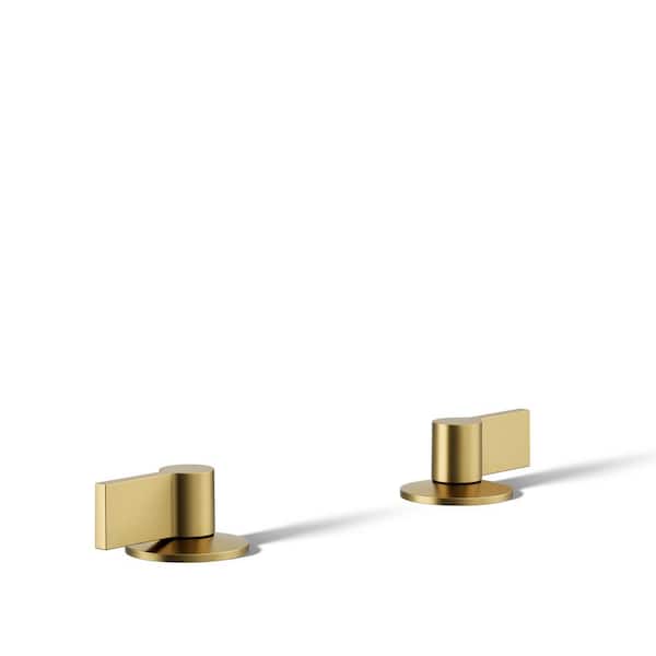 KOHLER Components Bathroom Sink Handles with Lever Design in Vibrant Brushed Moderne Brass