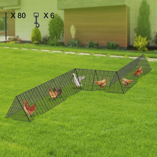 Poultry Fencing Chicken Tunnels, 287 x 78.7 x 24.2 in.Chicken Tunnels for Yard, Portable Chicken Tunnels