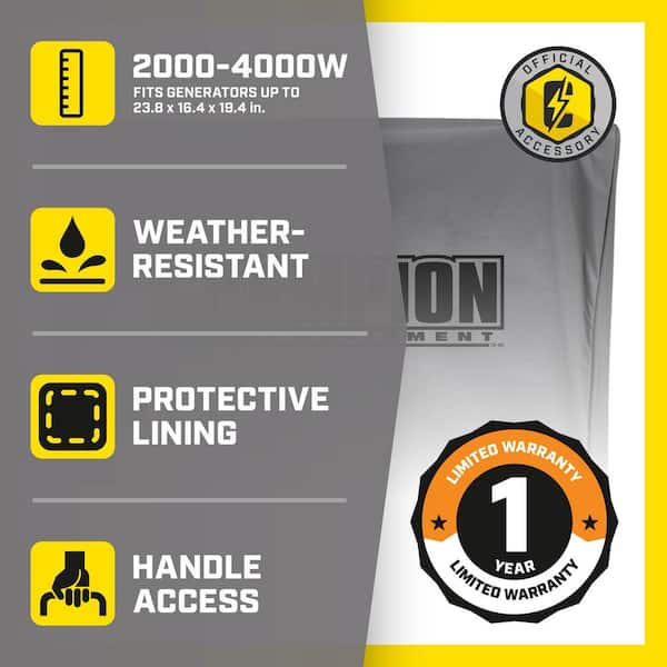 Weather-Resistant Storage Cover for 2000 to 4000-Watt Inverter Generators