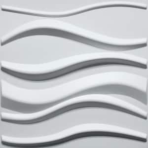 Falkirk Ross 2/25 in. x 19.7 in. x 19.7 in. White PVC Waves 3D Decorative Wall Panel 5-Pack