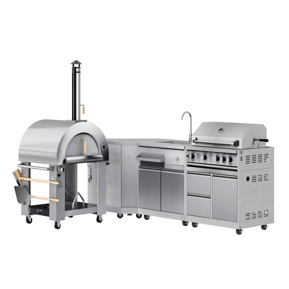 Koolmore 32 in. Wood and Gas Fired Outdoor Pizza Oven in Stainless