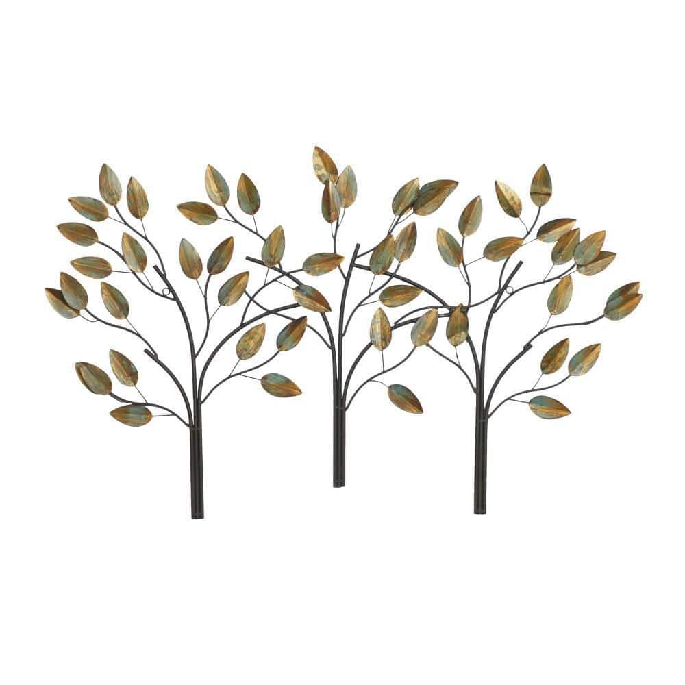 Litton Lane 48 in. x 27 in. Metal Brown Tree Wall Decor 96944 - The ...