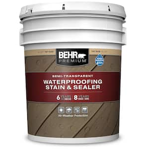 5 gal. White Base Semi-Transparent Waterproofing Exterior Wood Stain and Sealer