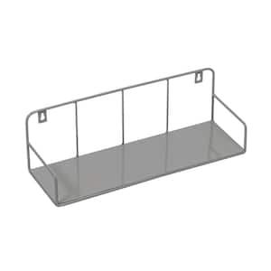 6 in. H x 18 in. W x 6 in. D Small Steel Laundry Room Floating Wall or Over-the-Door Shelf in Gray