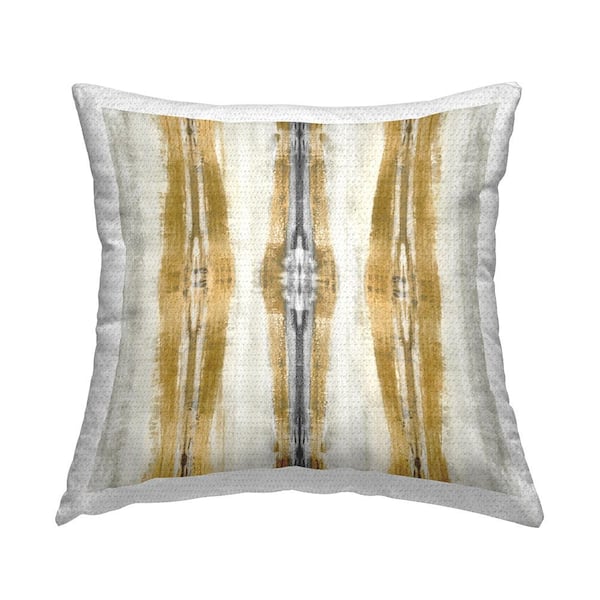 Stupell Industries Glam Ikat Trio Pattern Gold Square Outdoor Throw Pillow