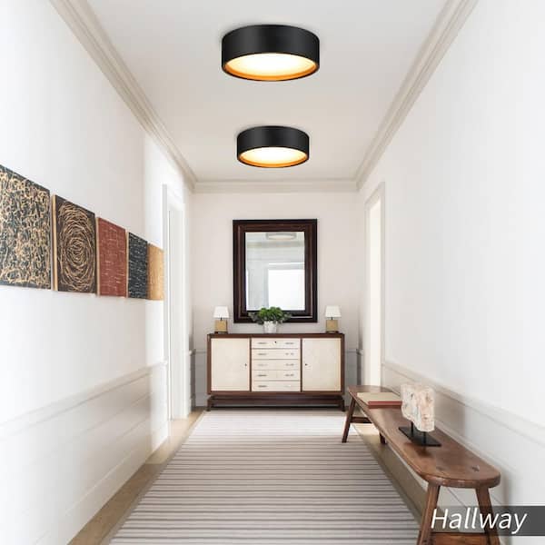 pasentel 14 in. LED Modern Black Dimmable Flush Mount pasentel 14 in. LED Modern Black Dimmable Flush Mount