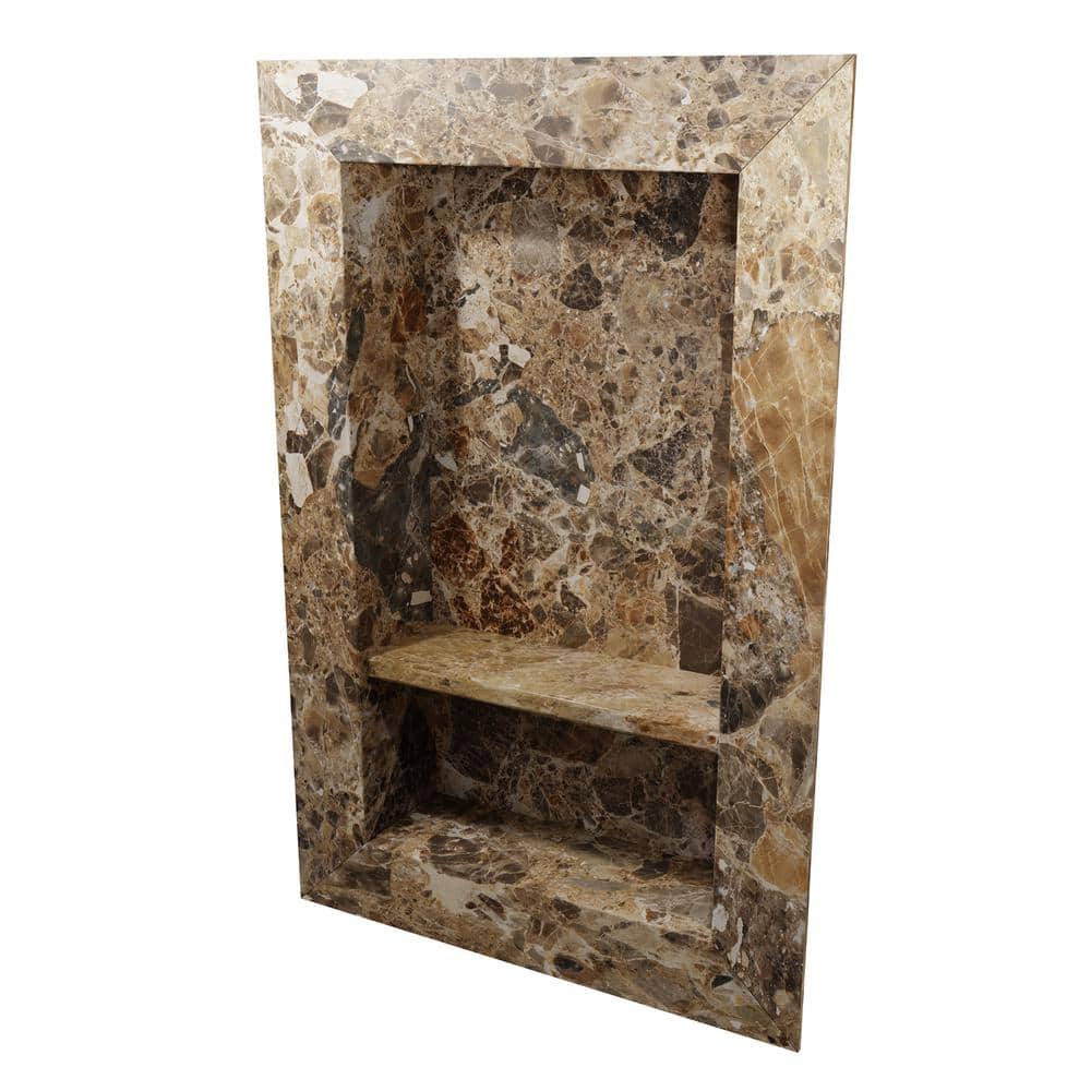17 in. x 26 in. Recessed Shampoo Caddy in Breccia Paradiso price history on PriceWatchPro