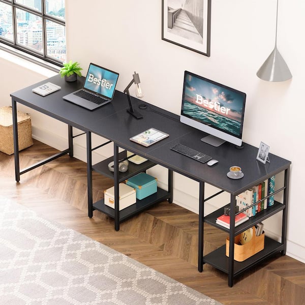 55.1 in. Carbon Fiber L-Shaped Computer Desk