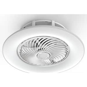 Modern 22 in. Smart Indoor White Bladeless Low Profile Ceiling Fan with LED Light Multi-Speed 3 Color Temperatures