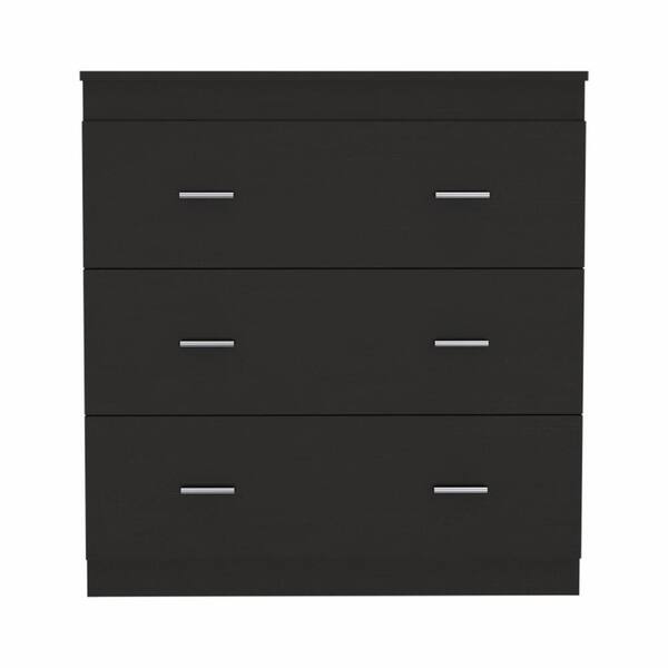 HomeRoots Victoria Black Wengue 3 Drawers 31.5 in. Dresser 2000479991