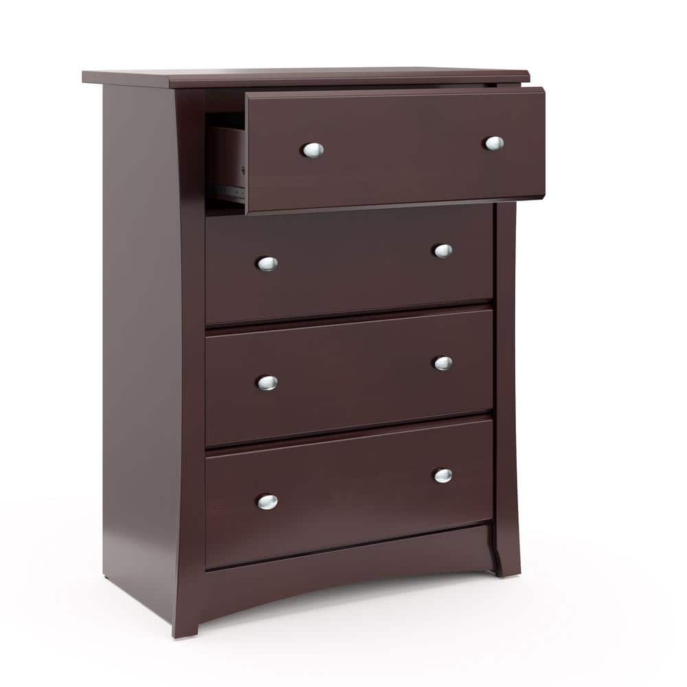 Espresso Double Nursery Vertical 4-Drawer Chest