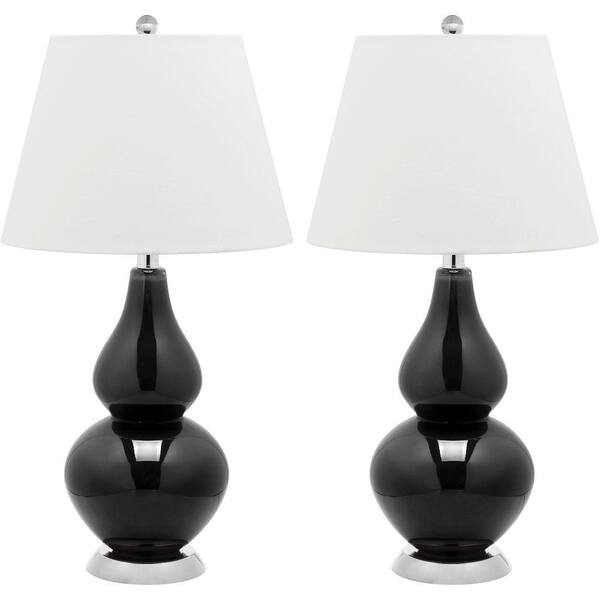 Safavieh Cybil 26.5 in. Black Double Gourd Glass Lamp (Set of 2)