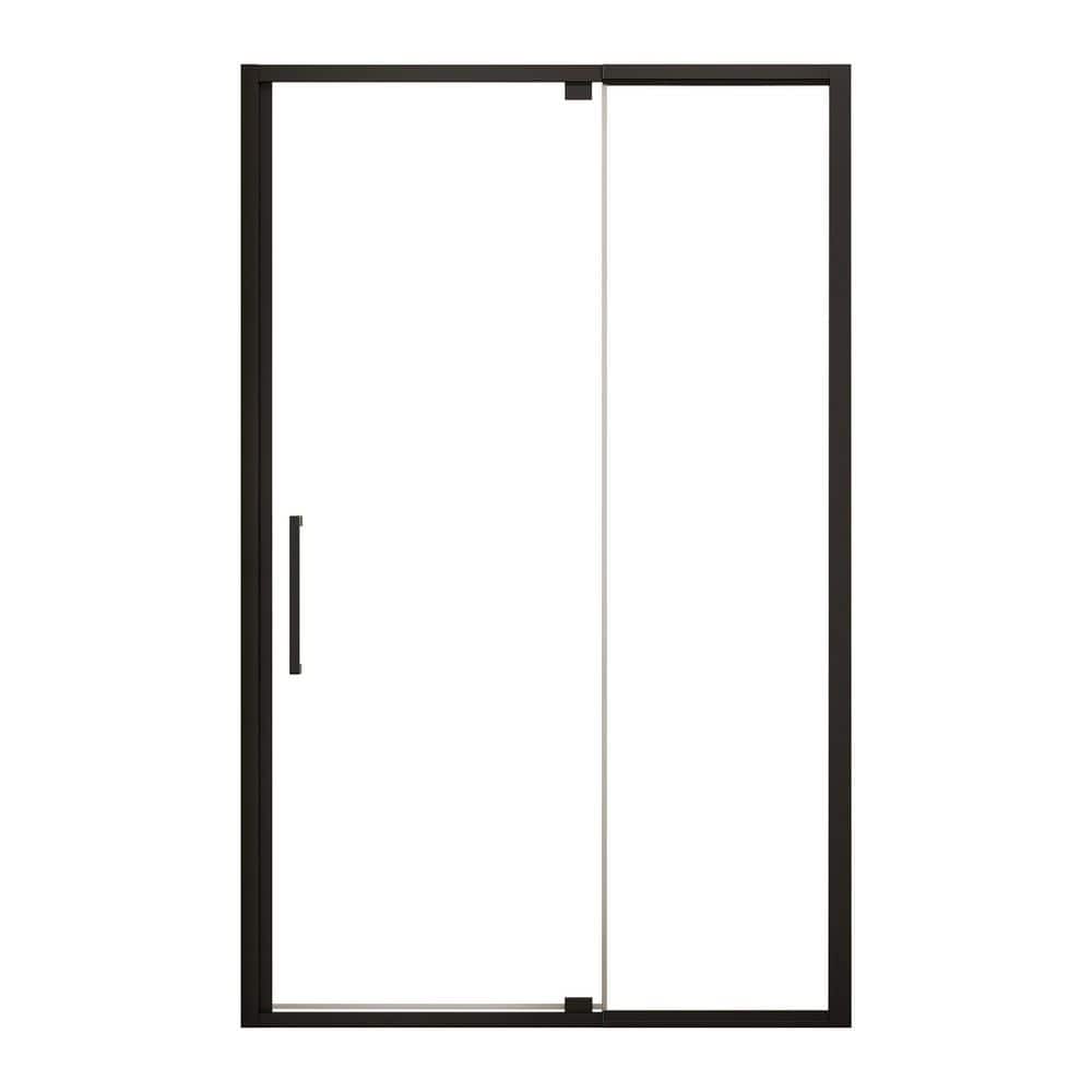 44 in.-48 in. W x 76 in. H Aluminum Alloy Frame Shower Door in Matte Black with Clear Tempered Glass and Reversible price history on PriceWatchPro