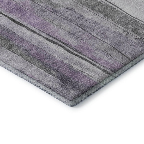 Mayfield Premium Machine Washable Abstract AMF1874 Lavender 5 ft. x 7 ft. 6 in. Area Rug