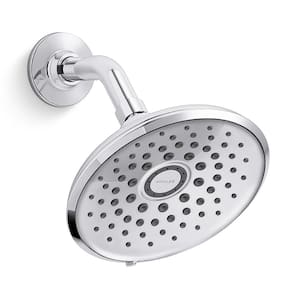 Cursiva 3-Spray Patterns 6.75 in. Wall Mount Fixed Showerhead in Polished Chrome