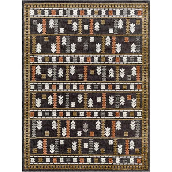 Artistic Weavers Lyna Orange/Gray 5 ft. x 7 ft. Indoor Machine-Washable Area Rug