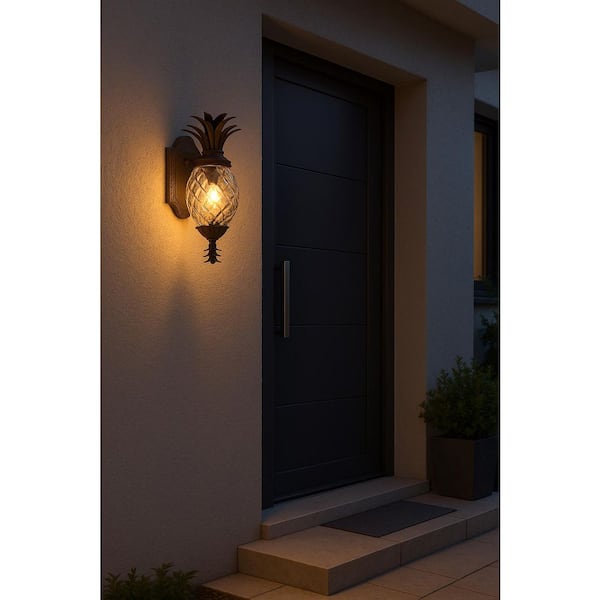 HINKLEY Plantation 1-Light Copper & Bronze Hardwired Outdoor Wall Lantern Sconce