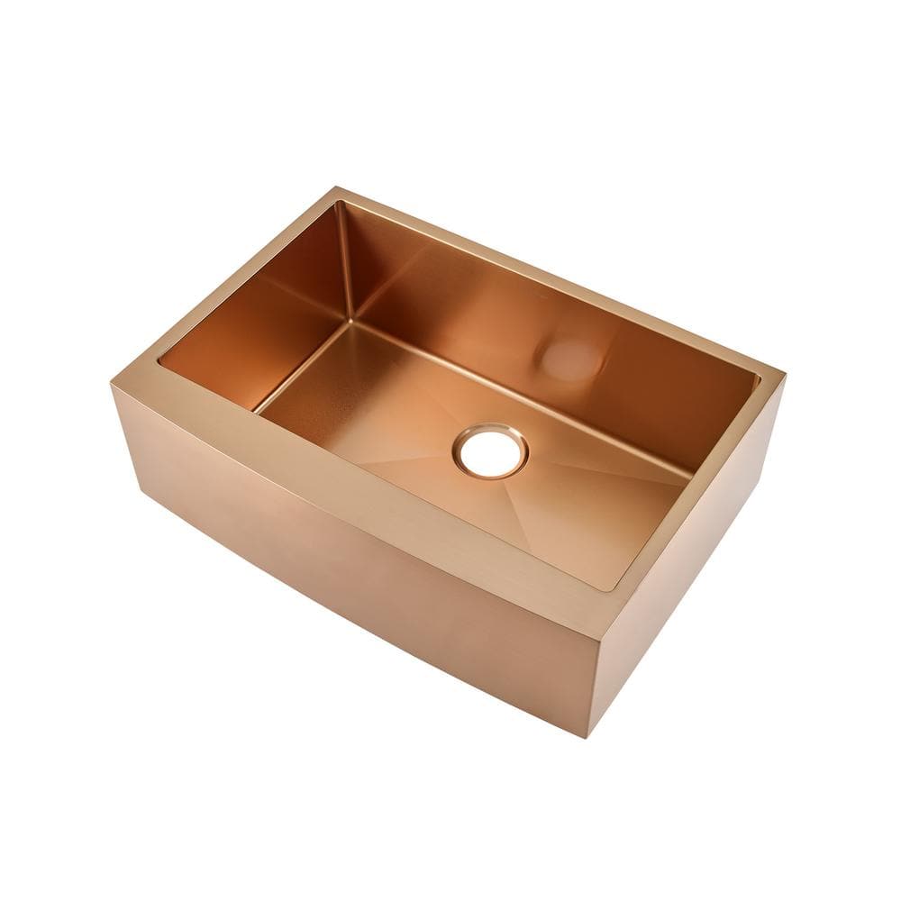 Rivage 30" Rose Gold Stainless Steel Farmhouse Kitchen Sink