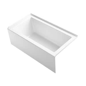 Underscore 60 in. x 32 in. Soaking Bathtub with Right-Hand Drain in White, Integral Flange