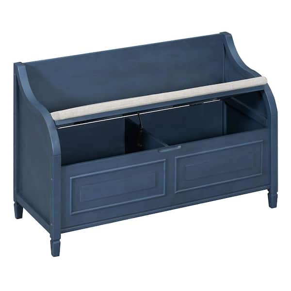 COWLOWN 41.9 in. W x 17.9 in. D x 29.5 in. H Bathroom Navy Blue Linen Cabinet