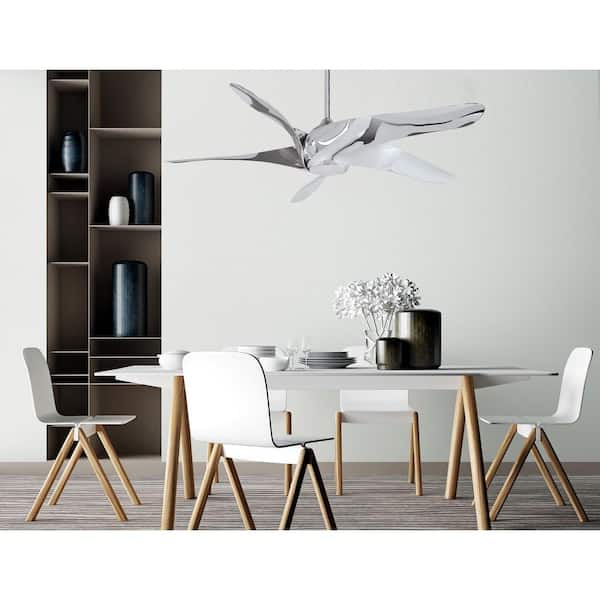 Artemis XL5 62 in. Integrated LED Indoor Liquid Nickel Ceiling Fan with Light with Remote Control