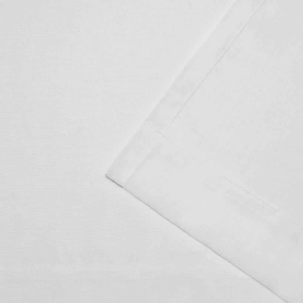 Winter White Sheer Linen Look Tab Top Curtain Panels, 50" x 84"