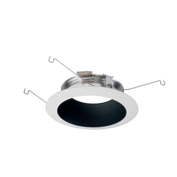 HALO ML 5 in. Black LED Recessed Ceiling Light Baffle and White Flange Attachable Module Trim