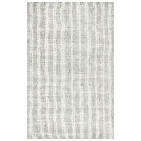 Abstract Sage/Ivory 8 ft. x 10 ft. Classic Crosshatch Area Rug
