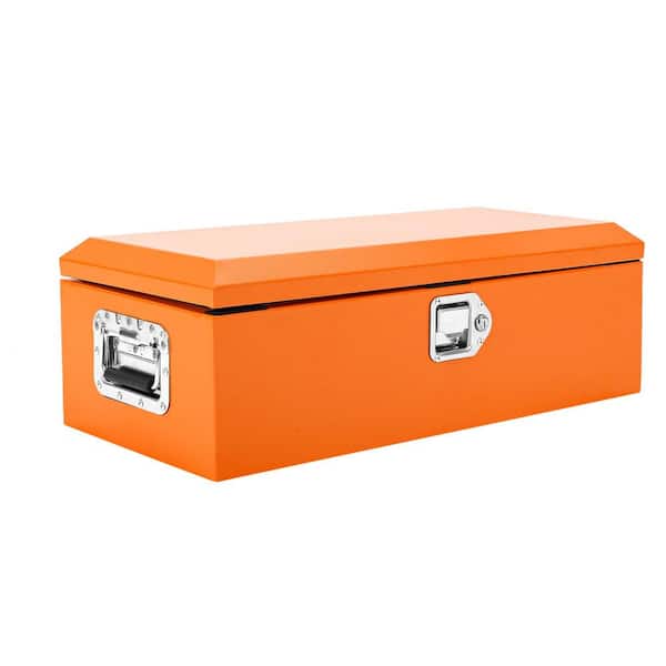 30 in. Orange Metal Heavy Duty Truck Tool Box with Lock and Key