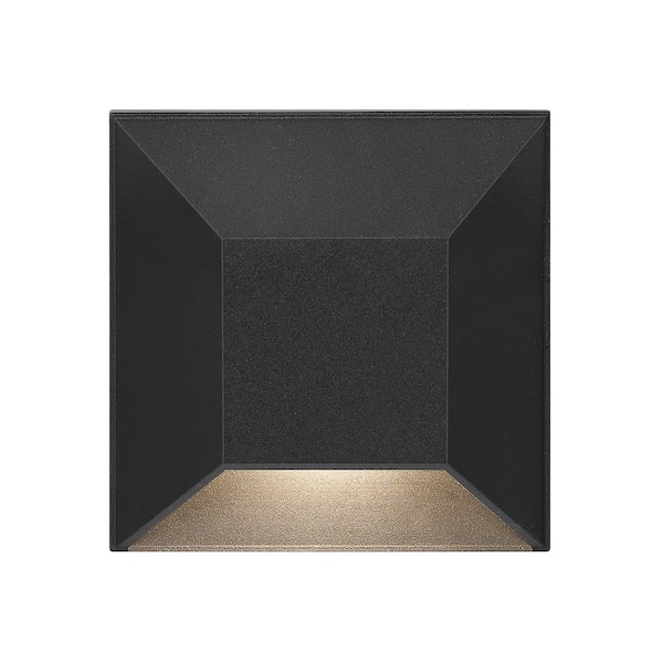 3.5 in. x 3.5 in. Black LED Square Post Sconce