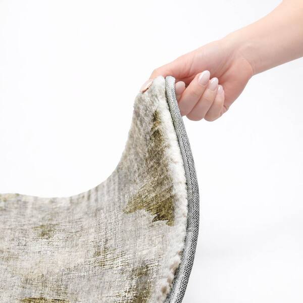 Dream Shag Premium Machine Washable Abstract ADS791 Taupe 2 ft. x 3 ft. Accent Rug