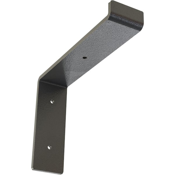 Ekena Millwork 2 in. x 6 3/4 in. x 8 in. Hammered Gray Steel Truss Shelf Bracket