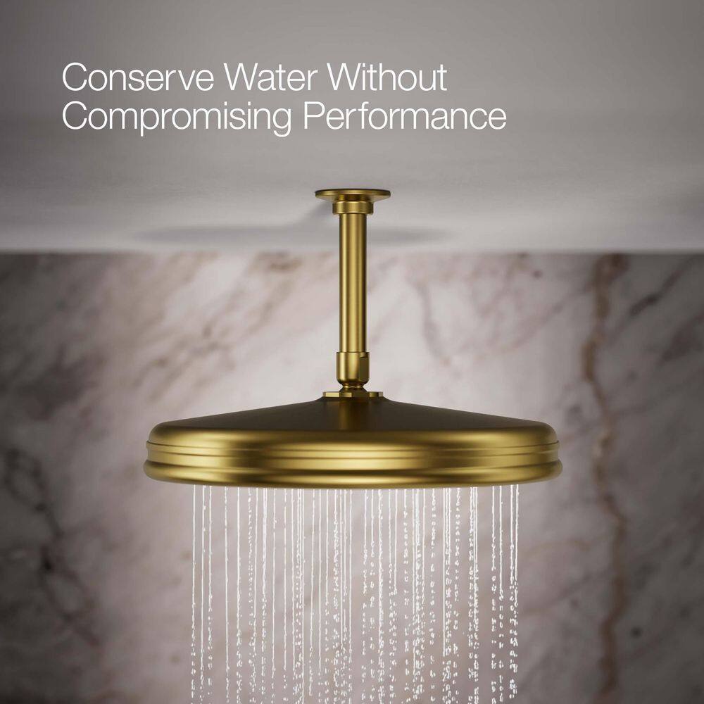 12" Vibrant Brushed Moderne Brass Ceiling Mounted Rain Shower Head