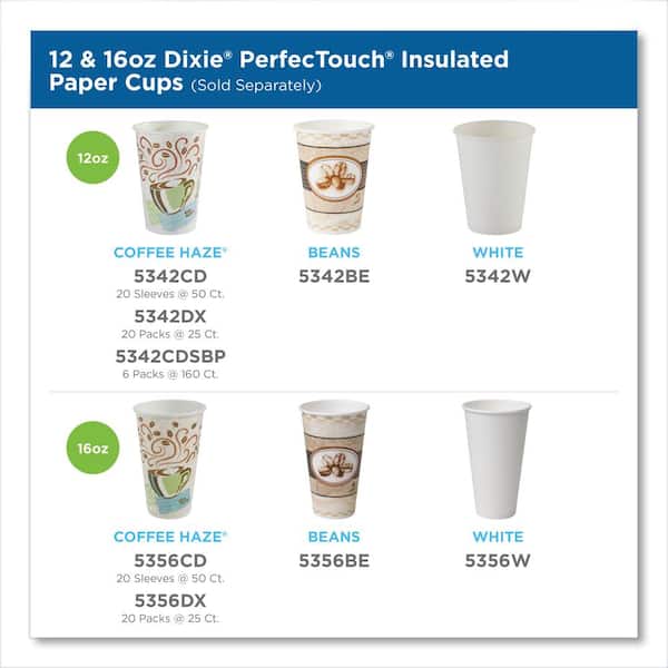 Dixie® PerfecTouch by GP PRO Hot Cups, 12 Oz, Pack Of 25 Cups - Zerbee