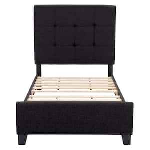 Ellery Twin / Single Black Fabric Tufted Bed