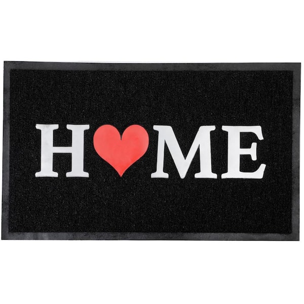 Home 30 in. x 18 in. Black Outdoor Scrapper Front Door Mat Recycled PVC