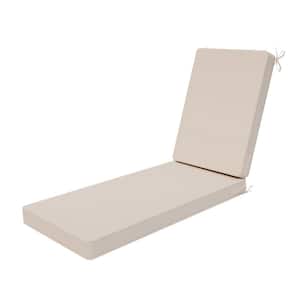 26 in. x 80 in. Outdoor Chaise Lounge Cushions for Patio Furniture, Water and Stain Resistant Cushion in Beige