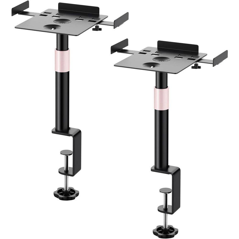 Desk Clamp Adjustable Studio Monitor Speaker Stands Set of 2 25° Tilt Tray 7-11 Width 55lbs Capacity price history on PriceWatchPro